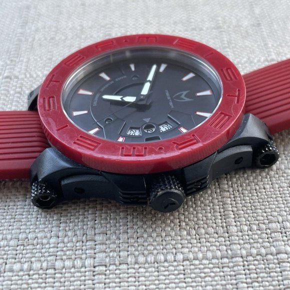 Meister Prodigy Men Wristwatch Multifunctional Quartz Analog Watch Red/Black - Picture 4 of 12